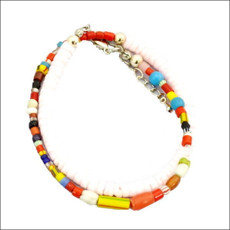 ハンドクラフト 2重まき ビーズ ブレス カラフルビーズ D 日本製