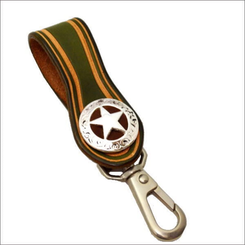 展示品♪ハンドメイド♪ ②レザー ミニコンチョのスタンプループ