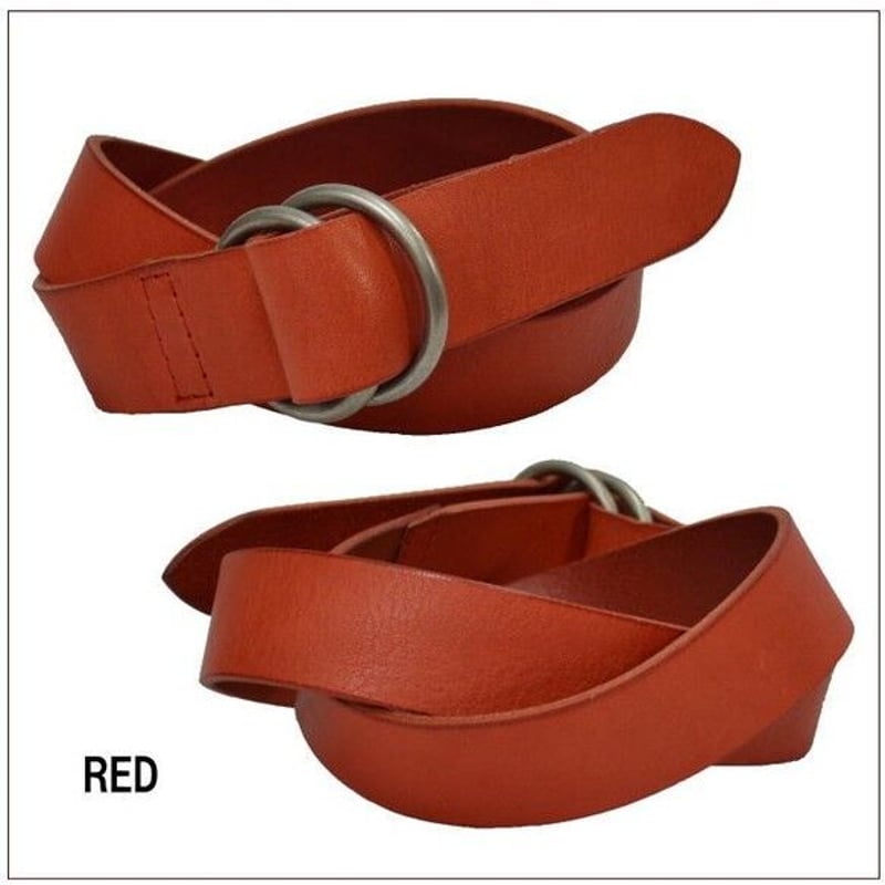 ダブルリングベルト 栃木レザー 革 牛革 本革 穴なし 選べる4色 S.M.L