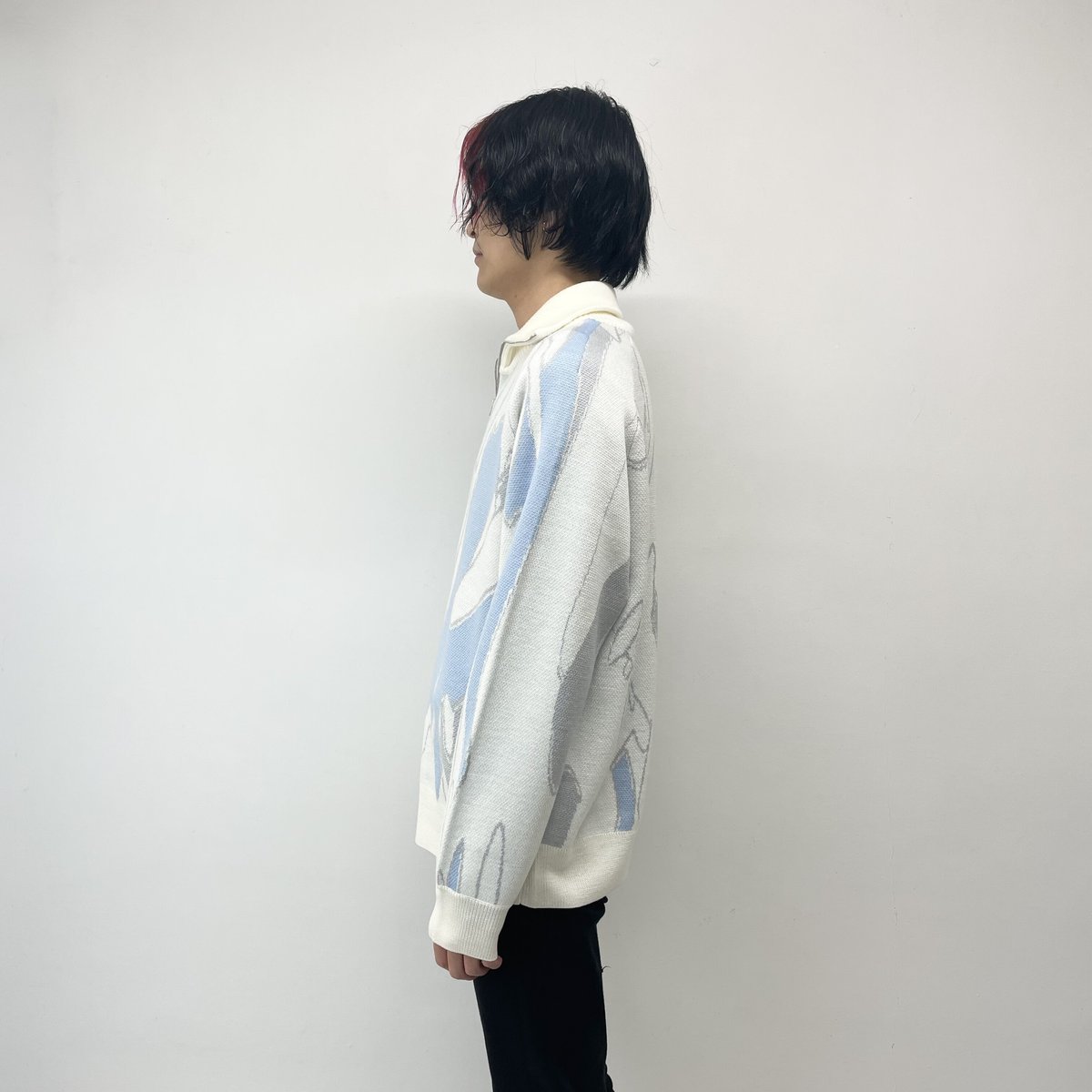 chloma / バイオニックマシーン ジャガードセーター / OFF×LIGHT GRAY