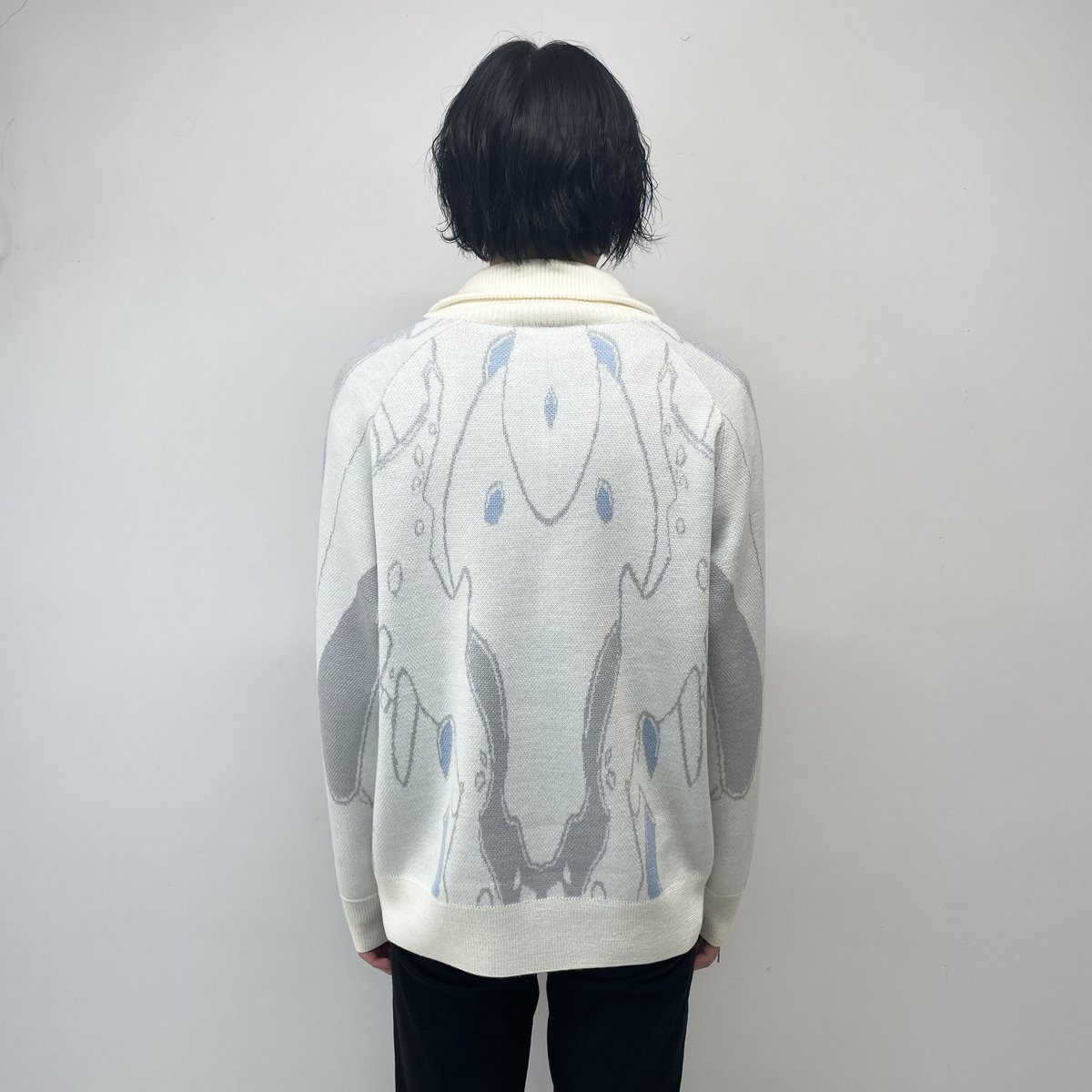 chloma / バイオニックマシーン ジャガードセーター / OFF×LIGHT GRAY