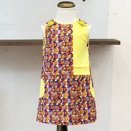 北欧ブランドプリント柄ワンピース Emilia bebe 1272050 Sleeveless dress in Laine print and yellow block color