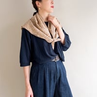 スイス製ヴィンテージコットンスカーフ（BEIGE Dots）