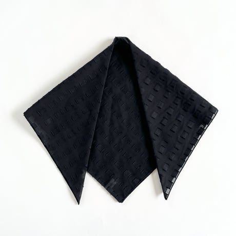 Block Dobby シアーコットンミニスカーフ（BLACK）