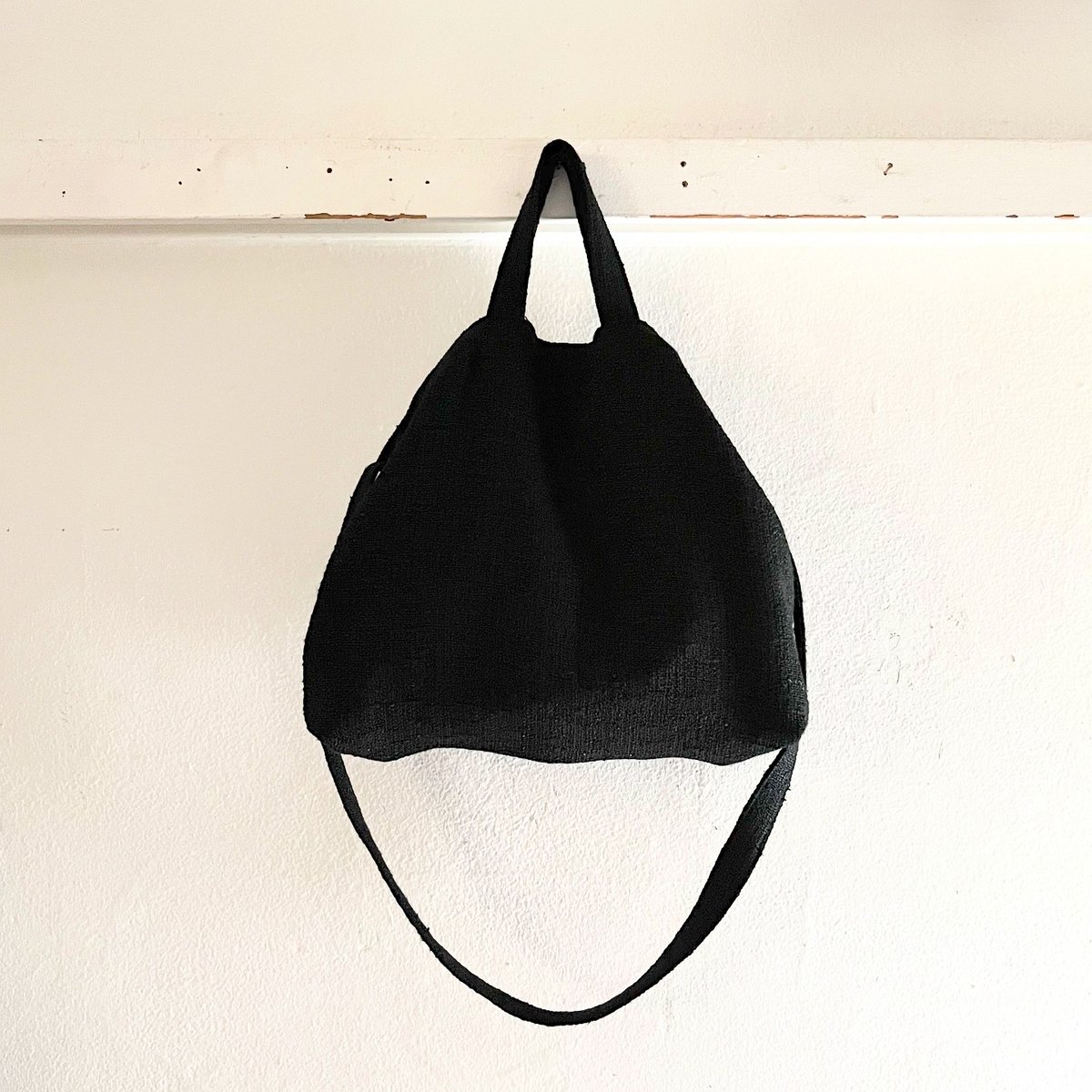 フランス製ヴィンテージ生地のショルダートートバッグ（BLACK） | YLINUM