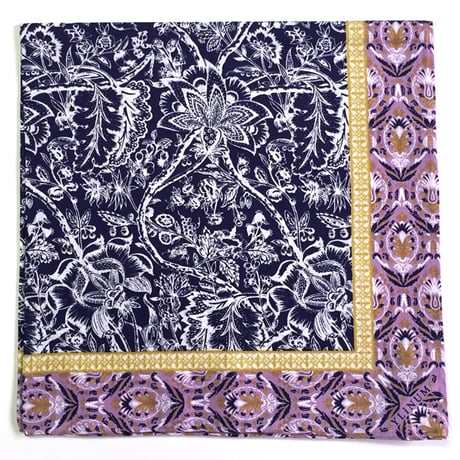 Lorez ハンカチ（NAVY*LAVENDER）