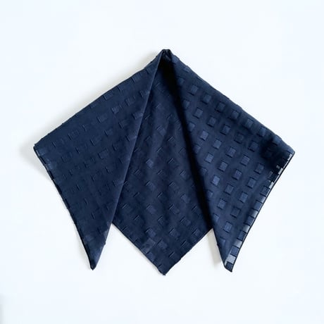 Block Dobby シアーコットンミニスカーフ（NAVY）