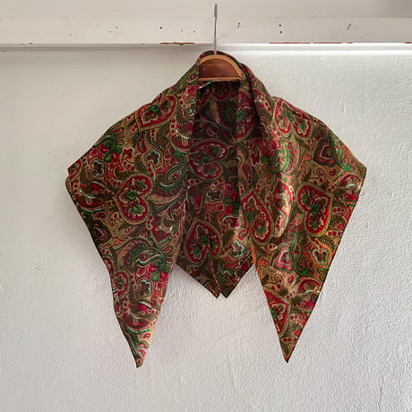 フランス製ヴィンテージ生地のシルクスカーフ（MUSTARD Paisley） | SANDÉMEREEN
