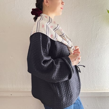 【予約注文】フランス製ヴィンテージシルクドット刺繍ジャケット | SANDÉMEREEN