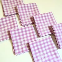 イニシャル刺繍ギンガムチェックのハンカチ（LILA*WHITE）