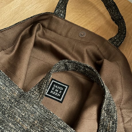 イングランド製ヴィンテージ生地のショルダートートバッグ（Coffee Bag : Caffè Latte BROWN）コーヒー染め | SANDÉMEREEN