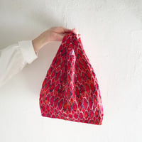 フランス製ヴィンテージ生地のバッグ（RED * LAVENDER）