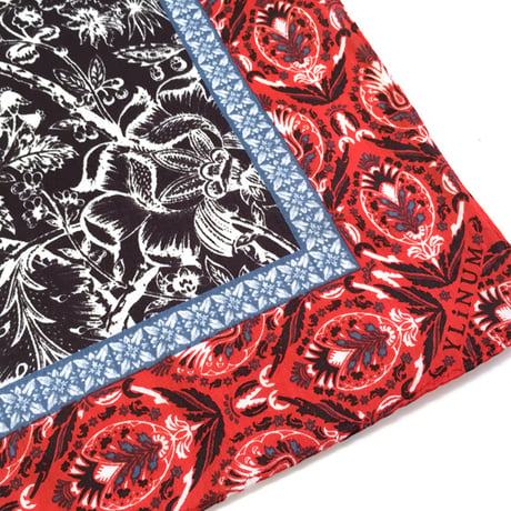 Lorez ハンカチ（GREY*CORAL RED）