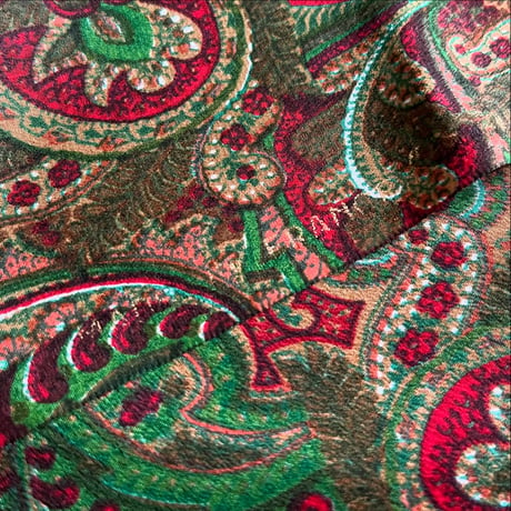 フランス製ヴィンテージ生地のシルクスカーフ（MUSTARD Paisley） | SANDÉMEREEN