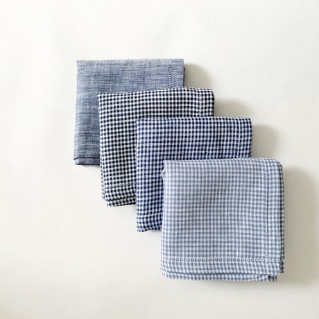 リネンシャンブレーハンカチ（NAVY）