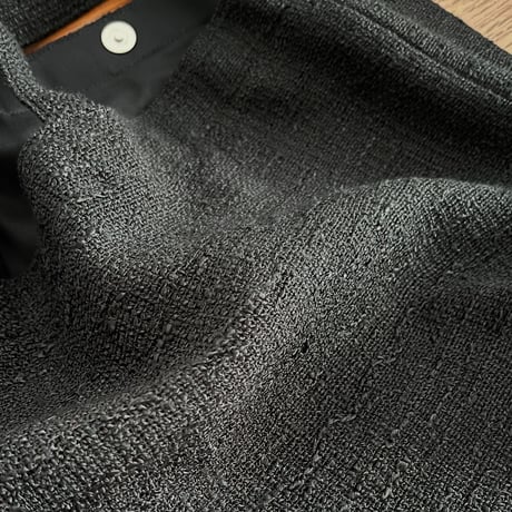 フランス製ヴィンテージ生地のショルダートートバッグ（BLACK） | SANDÉMEREEN