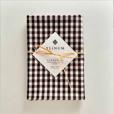 ギンガムチェックのマルチクロス（BROWN*WHITE）スカーフ・風呂敷