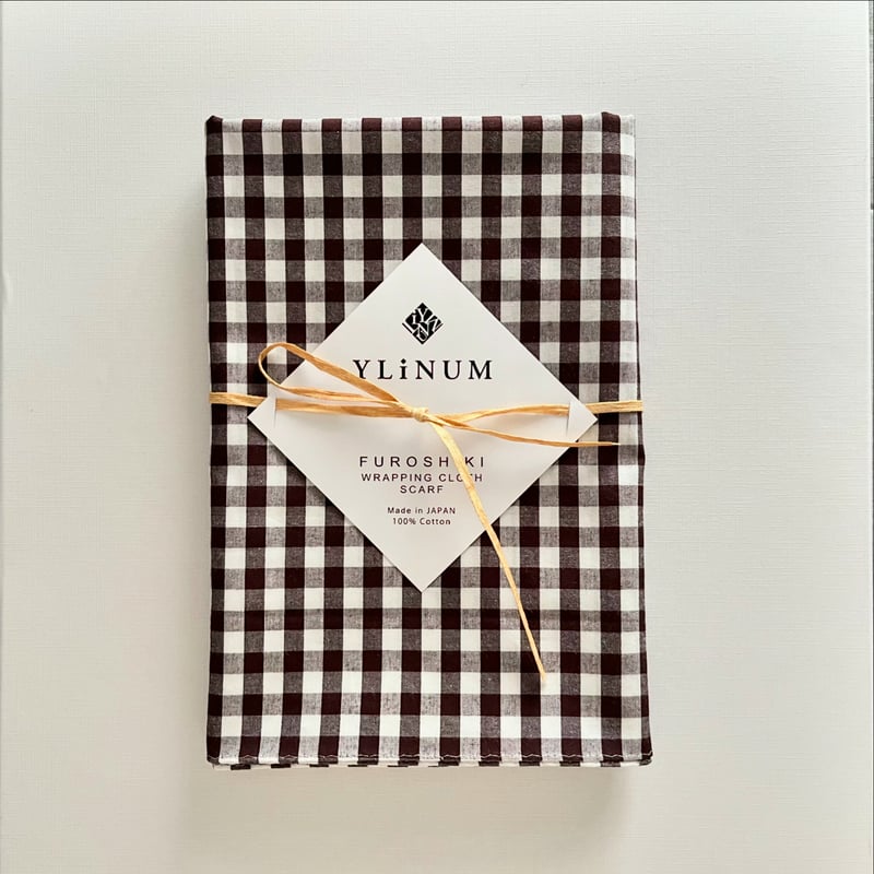 ギンガムチェックのマルチクロス（BROWN*WHITE）スカーフ・風呂敷 | YLINUM