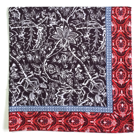 Lorez ハンカチ（GREY*CORAL RED）