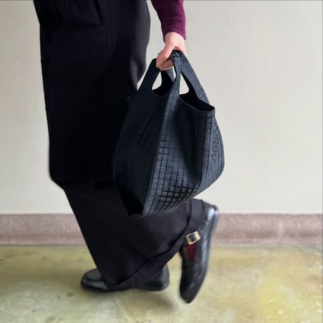 フランス製ヴィンテージジャカード生地のバッグ（BLACK - Check Jacquard） | SANDÉMEREEN