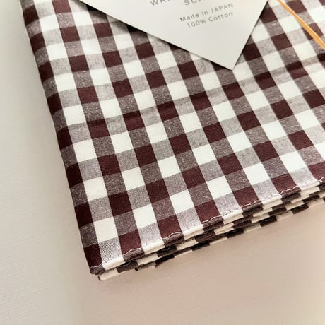 ギンガムチェックのマルチクロス（BROWN*WHITE）スカーフ・風呂敷