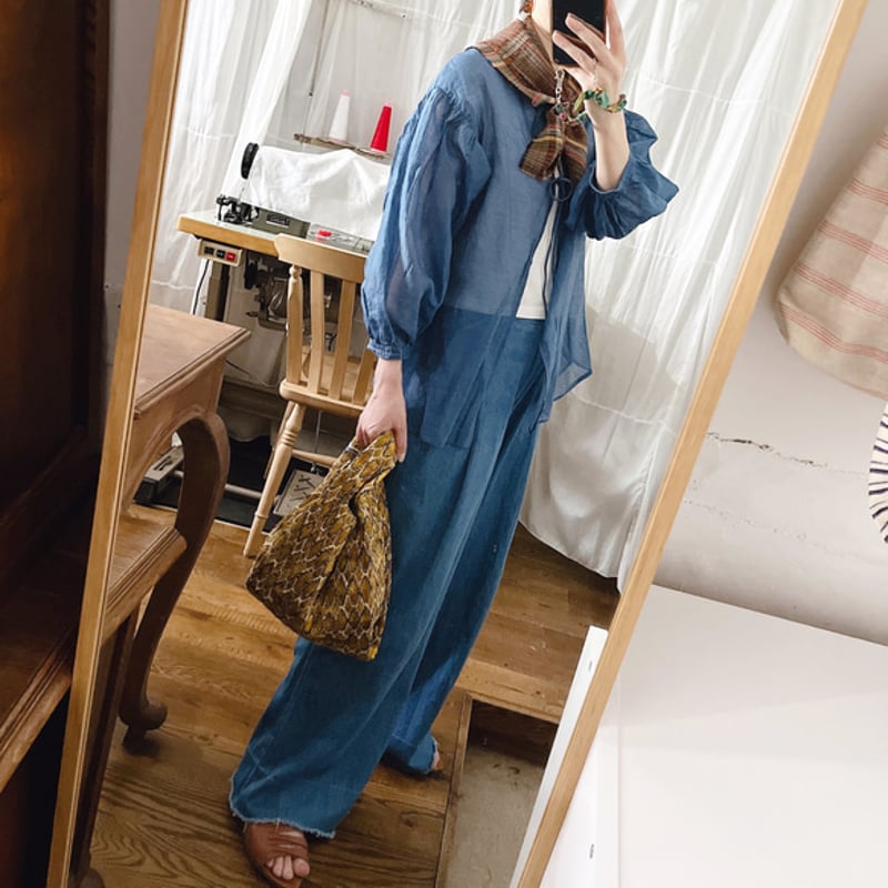 フランス製ヴィンテージ生地のバッグ（YELLOW * NAVY） | YLINUM