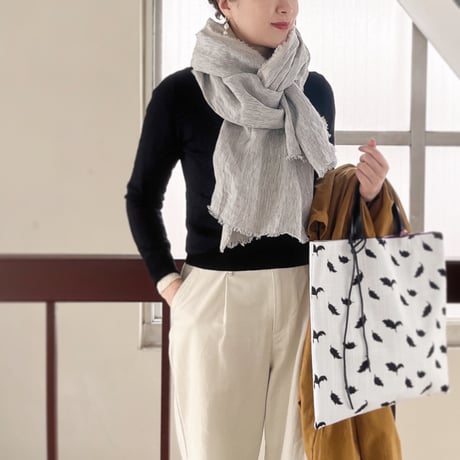 OATMEAL Linen Stole - リネン大判ストール | SANDÉMEREEN
