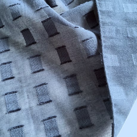 Block Dobby シアーコットンミニスカーフ（NAVY）