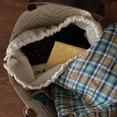Check Linen Scarf - リネンチェックスカーフ（BEIGE*NAVY*GREEN*YELLOW）