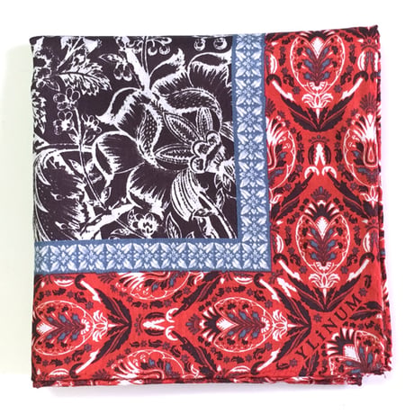Lorez ハンカチ（GREY*CORAL RED）