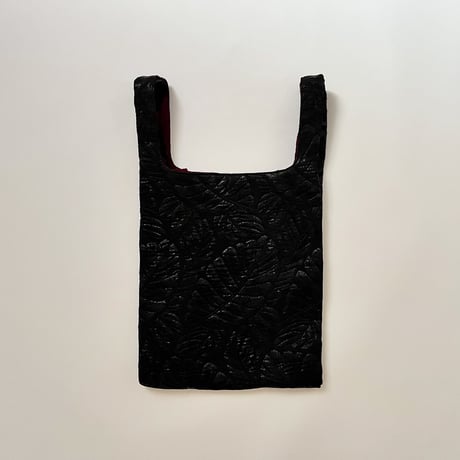 フランス製ヴィンテージジャカード生地のバッグ（BLACK - Botanical Jacquard）