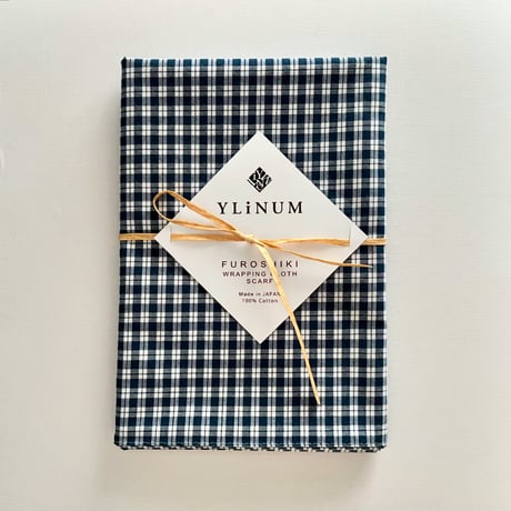 チェックのマルチクロス（NAVY Teal*WHITE）スカーフ・風呂敷