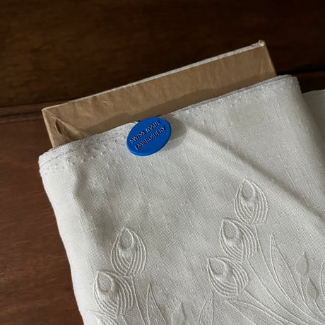スイス製ヴィンテージ刺繍生地のショルダートートバッグ（WHITE * Botanical Flow Embroidery）