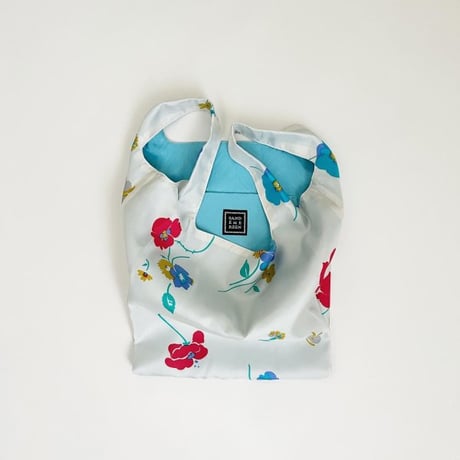 フランス製ヴィンテージシルク生地のバッグ（WHITE * Floral）