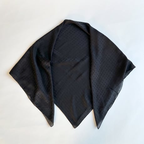 フランス製ヴィンテージ生地の大判シルクスカーフ（BLACK Square Jacguard） | SANDÉMEREEN