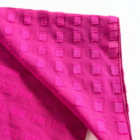 Block Dobby シアーコットンミニスカーフ（Fuchsia PINK）