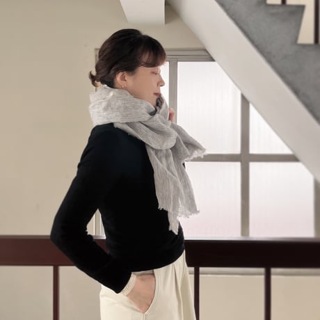 OATMEAL Linen Stole - リネン大判ストール | SANDÉMEREEN