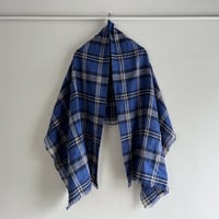 Check Linen Stole - リネン大判ストール（NAVY*BLACK） | SANDÉMEREEN