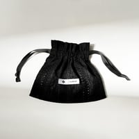 ドローストリングポーチ：ドビーレース（BLACK）