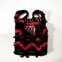 フランス製ベルベットリボン生地のバッグ（BLACK * RED） | SANDÉMEREEN