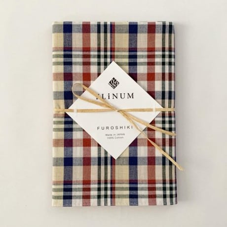 チェックのマルチクロス（BEIGE*NAVY*GREEN）スカーフ・風呂敷