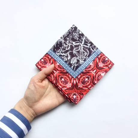 Lorez ハンカチ（GREY*CORAL RED）