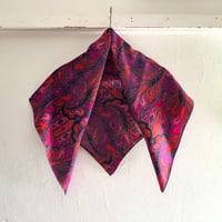フランス製ヴィンテージ生地のシルクスカーフ（PINK*PURPLE*BLACK Paisley）| SANDÉMEREEN