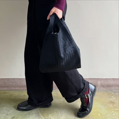 フランス製ヴィンテージジャカード生地のバッグ（BLACK - Check Jacquard） | SANDÉMEREEN