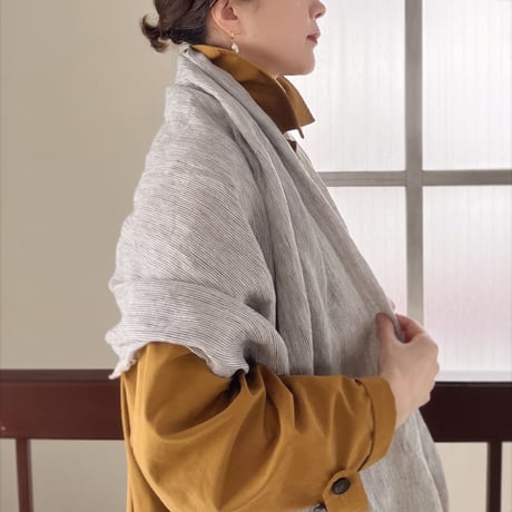 OATMEAL Linen Stole - リネン大判ストール | SANDÉMEREEN