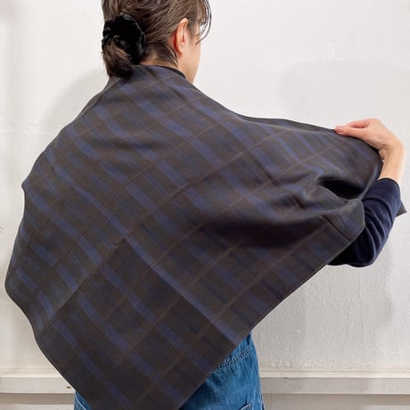 Dobby Check スカーフ（NAVY*BLACK*CharcoalGRAY）
