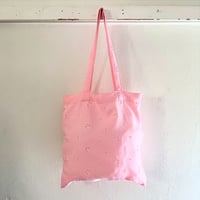 スイス製ヴィンテージ刺繍生地のLPトートバッグ（Meringue PINK）