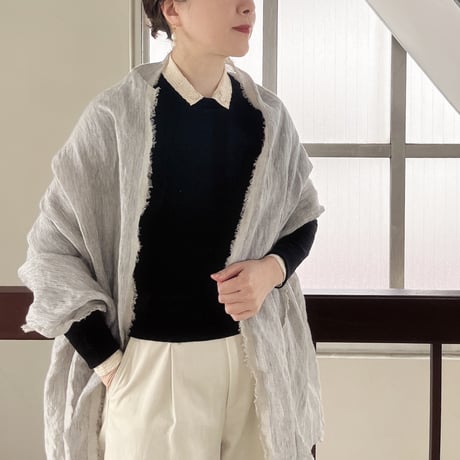 OATMEAL Linen Stole - リネン大判ストール | SANDÉMEREEN