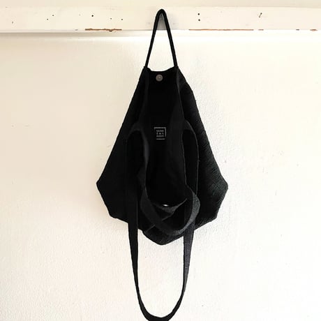 フランス製ヴィンテージ生地のショルダートートバッグ（BLACK） | SANDÉMEREEN