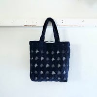 フランス製ヴィンテージレース生地のミニトートバッグ（NAVY） | SANDÉMEREEN